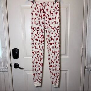 Hanna Andersson Sz Youth 14 Red & Off White Christmas Print Pajama Pants Bottoms